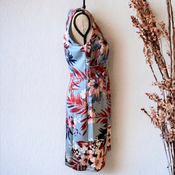 ENFOCUS Studio Blue Floral Sleeveless Dress Size 8 - Picture 2 of 9